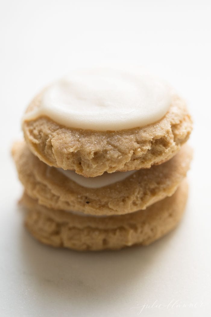 stack of pumpkin cookies