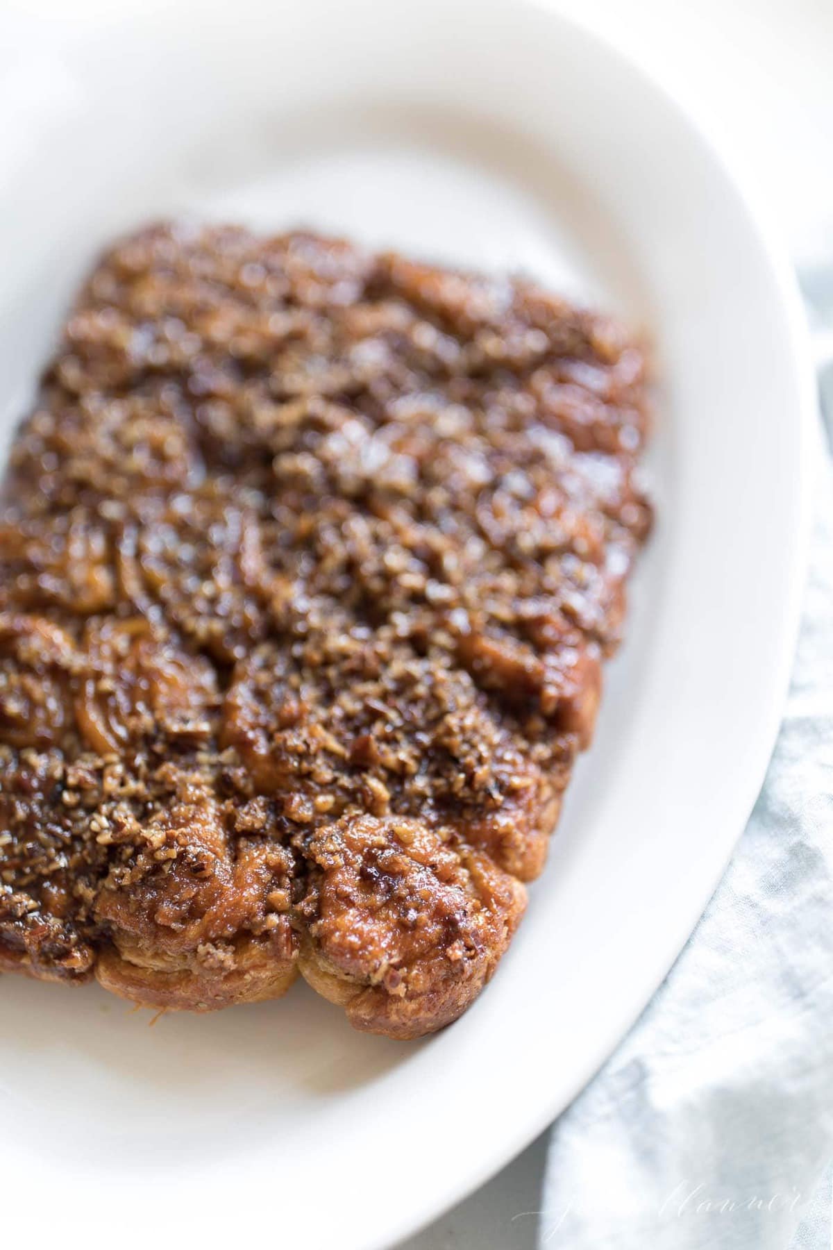 pecan rolls on platter