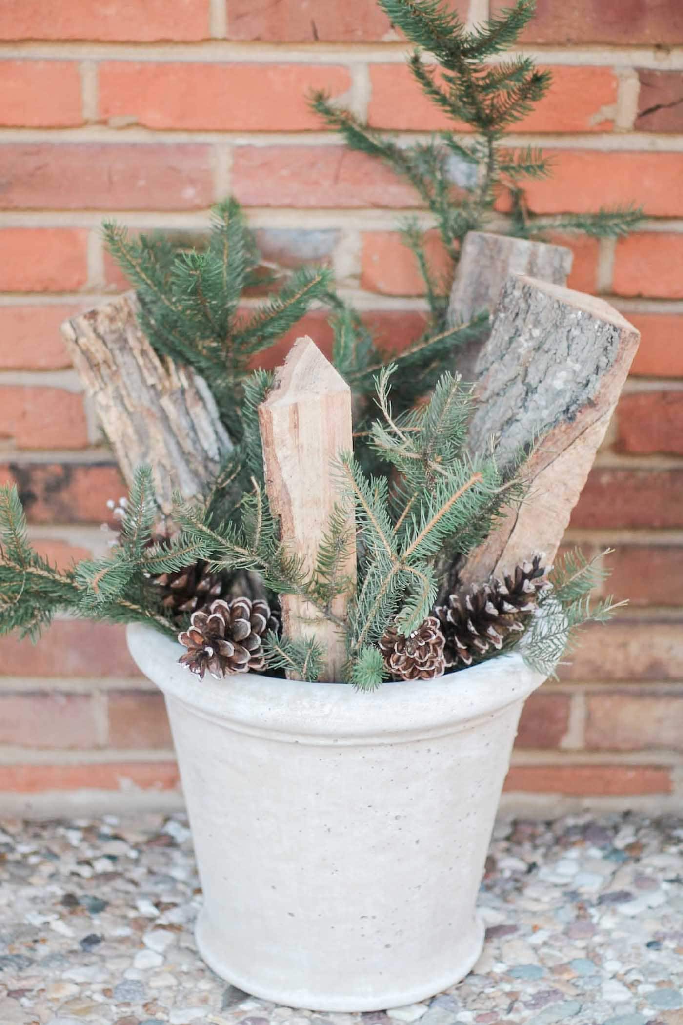 Foraged topiary, a budget friendly fall decorating idea