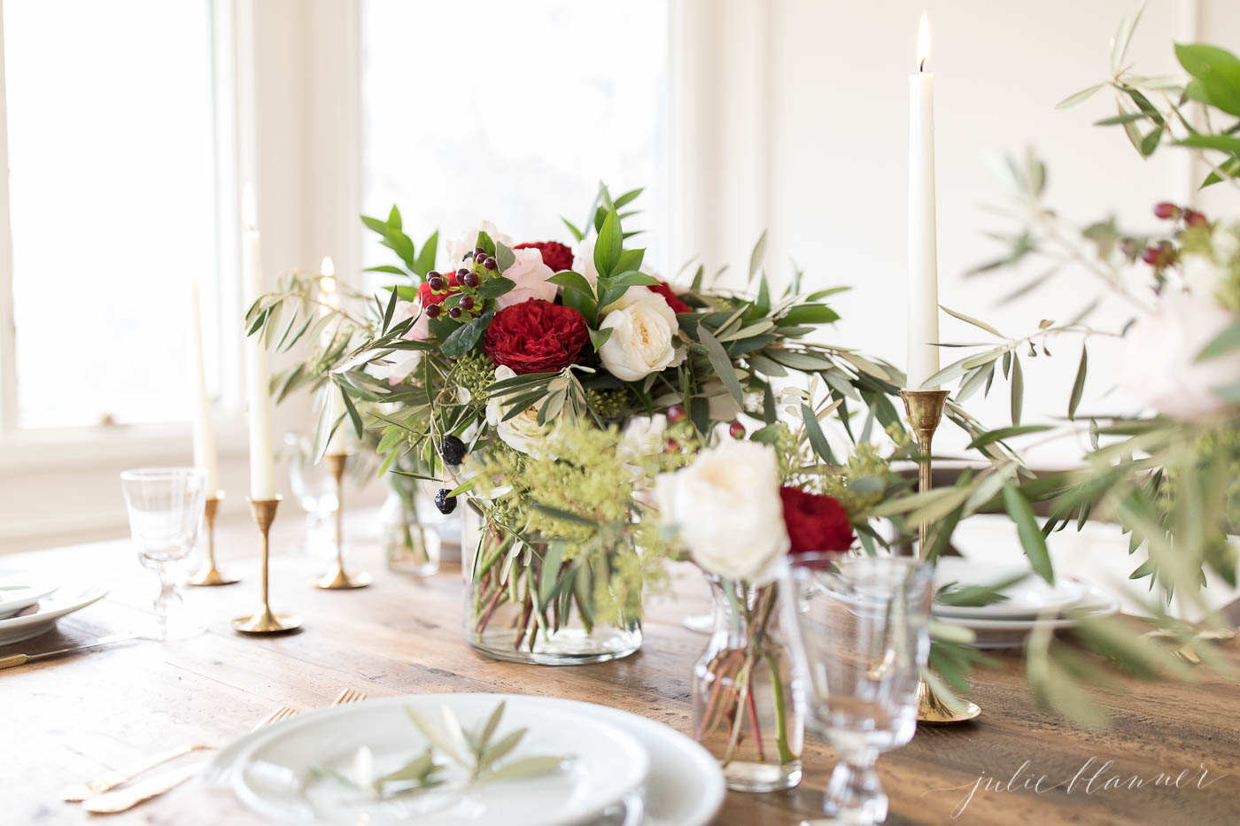 christmas centerpieces on table