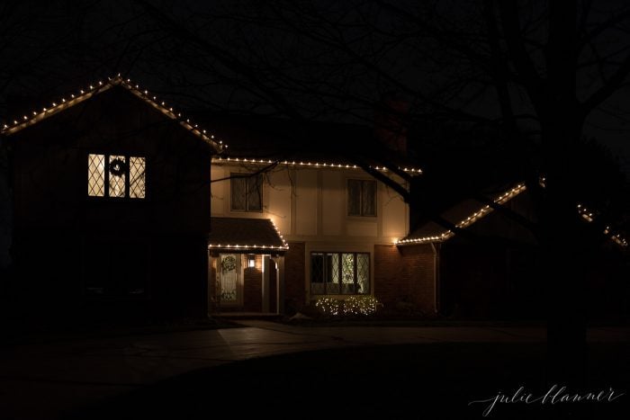 christmas lights on home