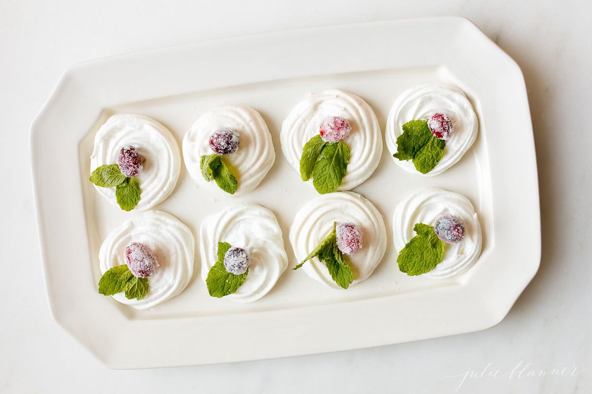 meringues on a platter