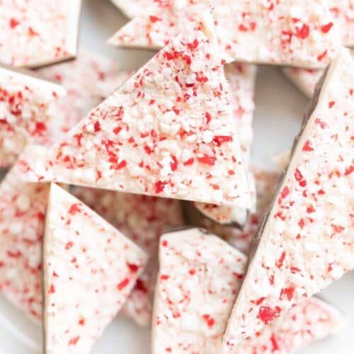 closeup of peppermint bark