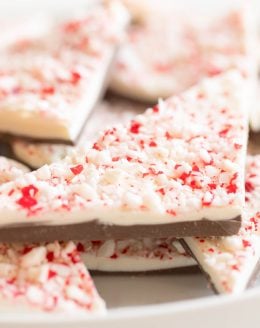 close up of peppermint bark