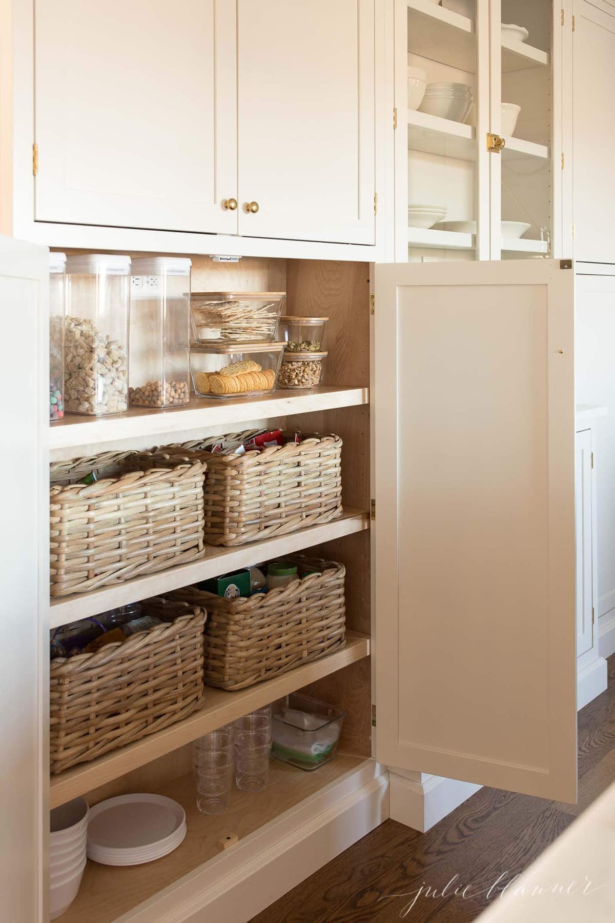 How I Use Cabinets as our Pantry + the New Pretty Organization!