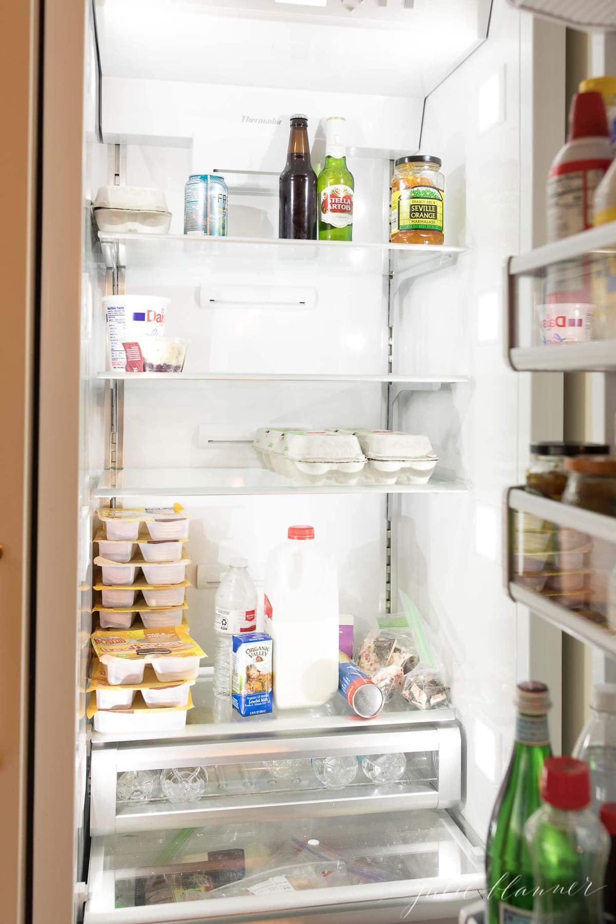 Fridge Organization Using Bins and Mason Jars - Clean and Scentsible