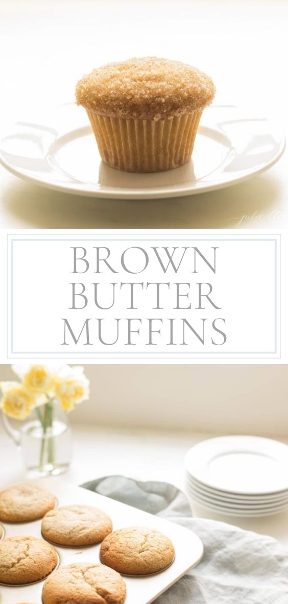 butter muffins on round white plate and a tin of muffins on the counter.