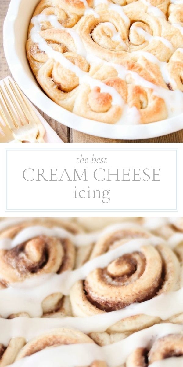 cinnamon rolls with white cream cheese icing