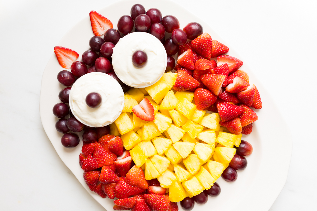 table cut fruit arrangement