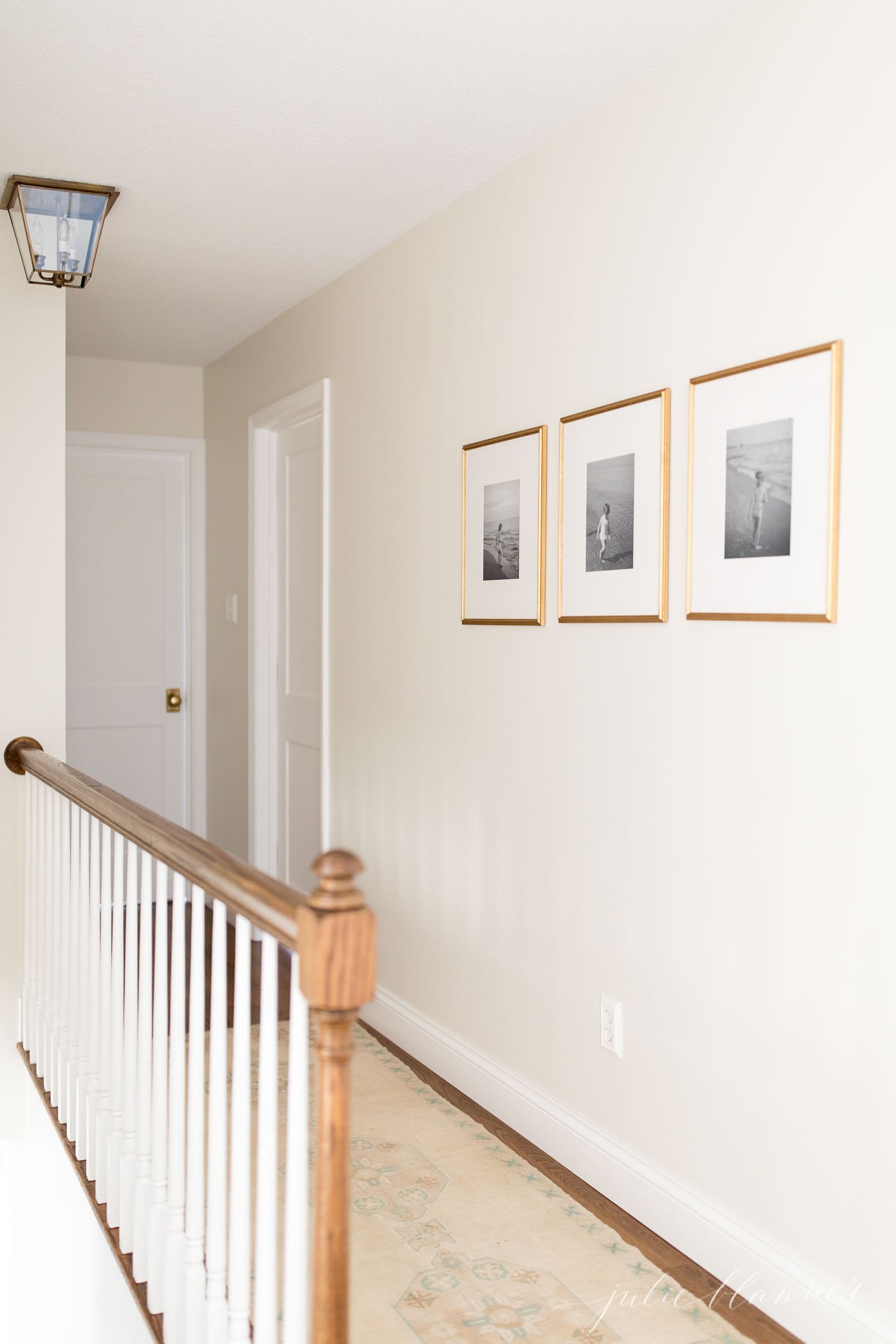 White Hallway Walls With Black Trim Design Ideas