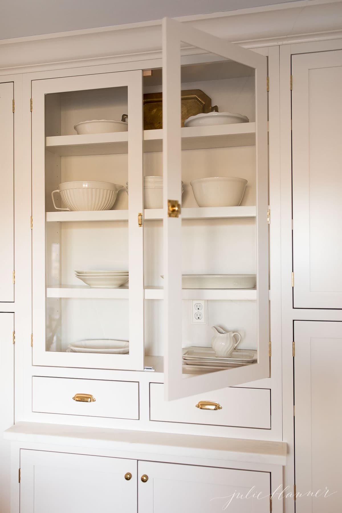 kitchen organization hutch with platters