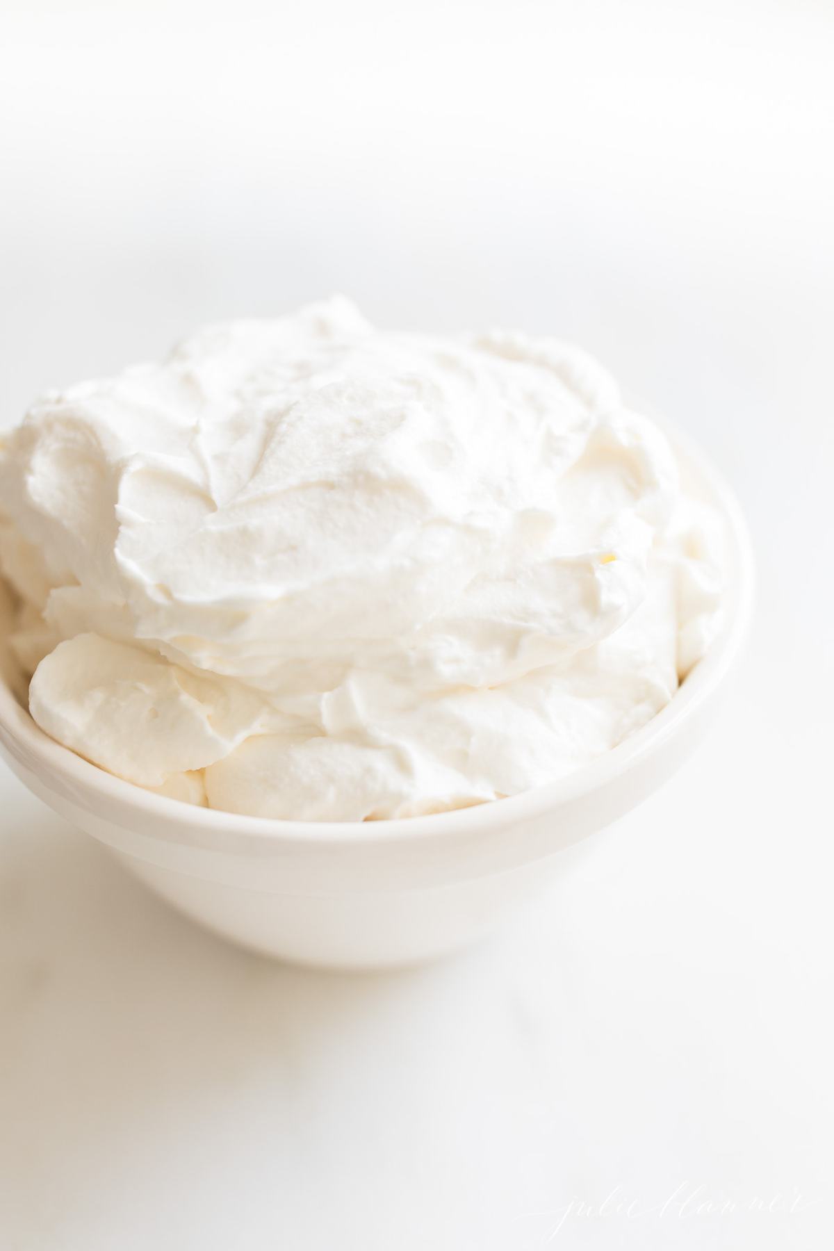 whipped cream in a bowl