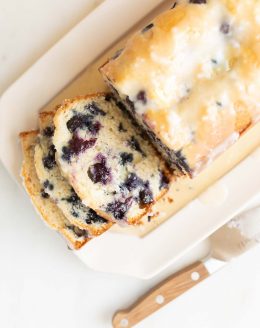 blueberry bread on a platter