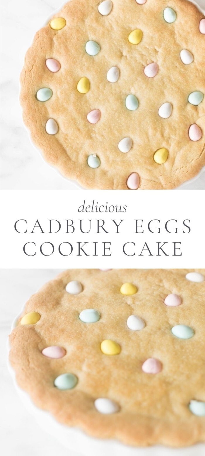Cookie cake with cadbury eggs