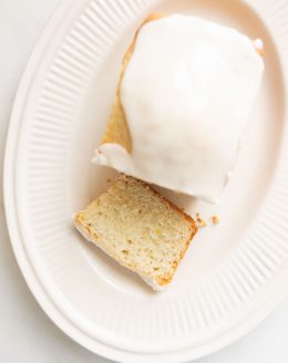 lemon loaf on a platter