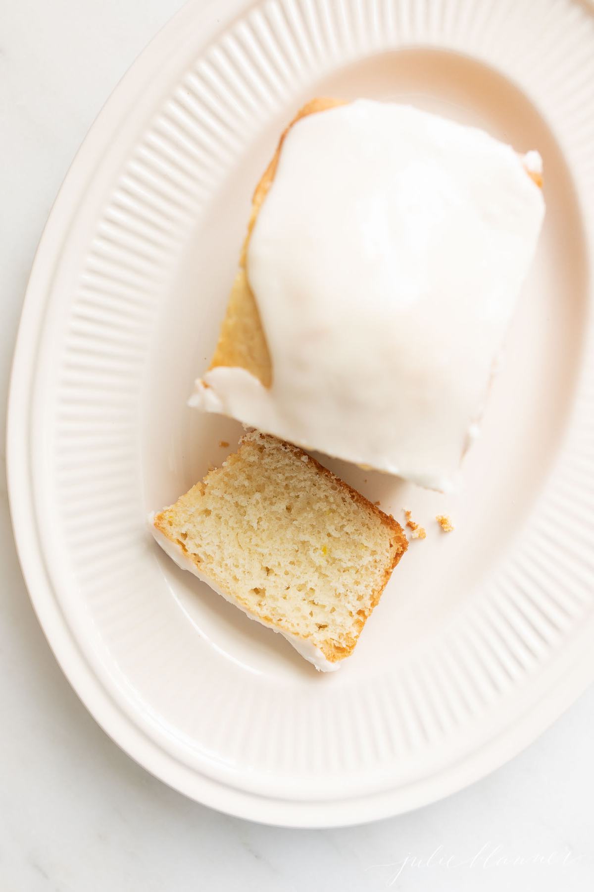 lemon loaf on a platter