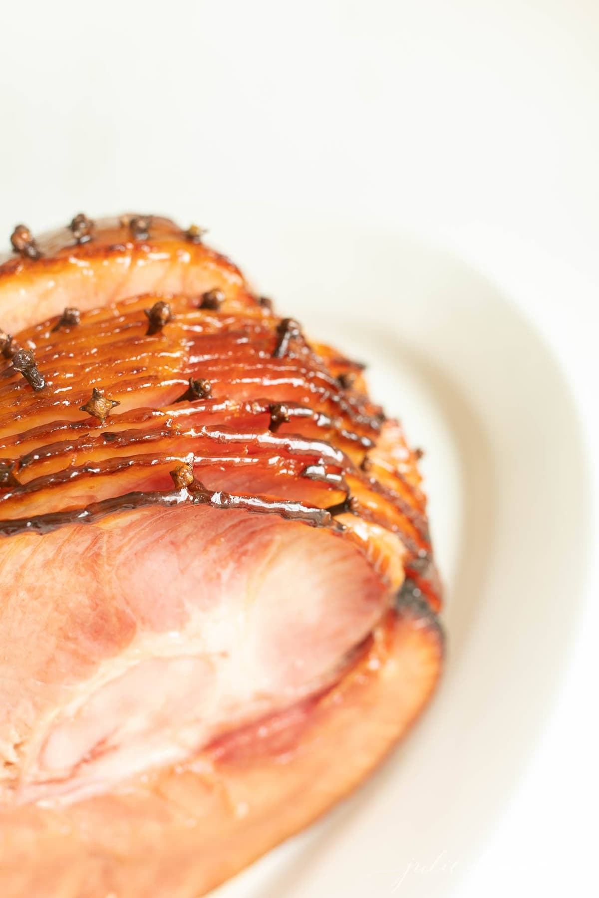 honey baked ham on a platter