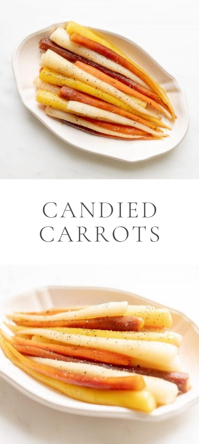 candied carrots on white plate