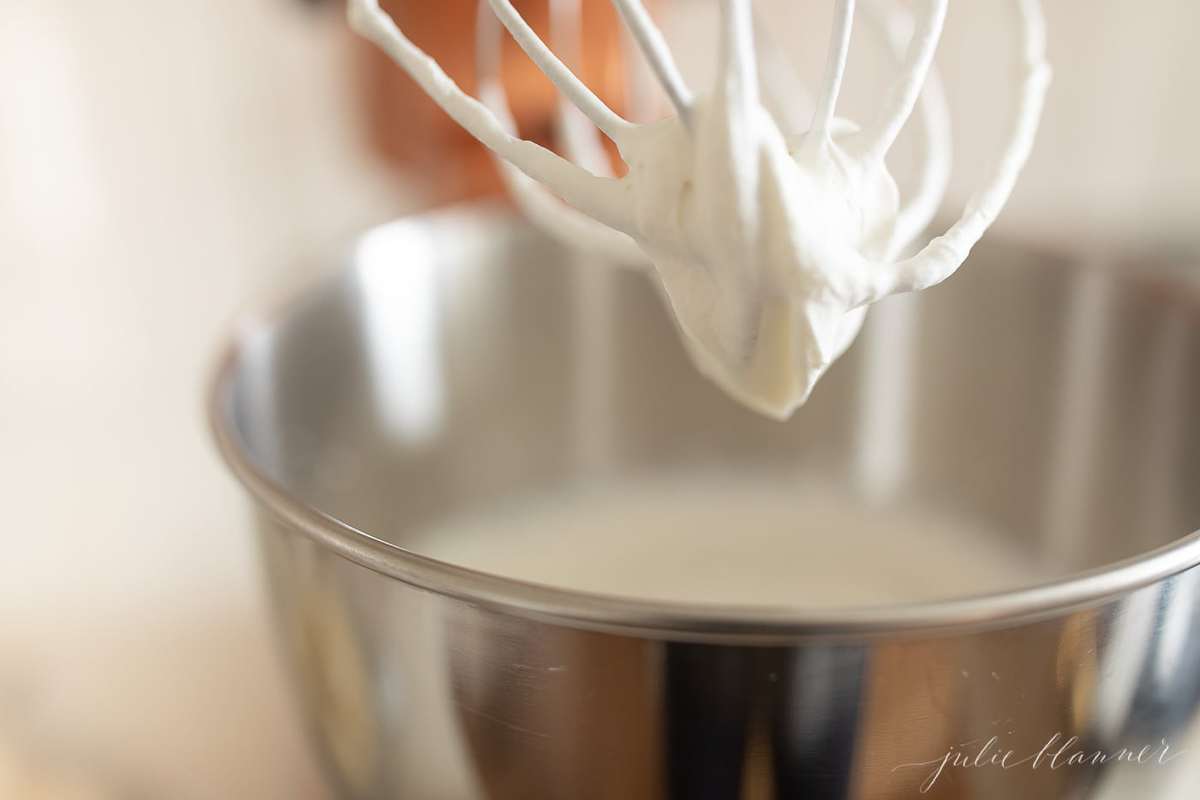 heavy cream whipped on beater