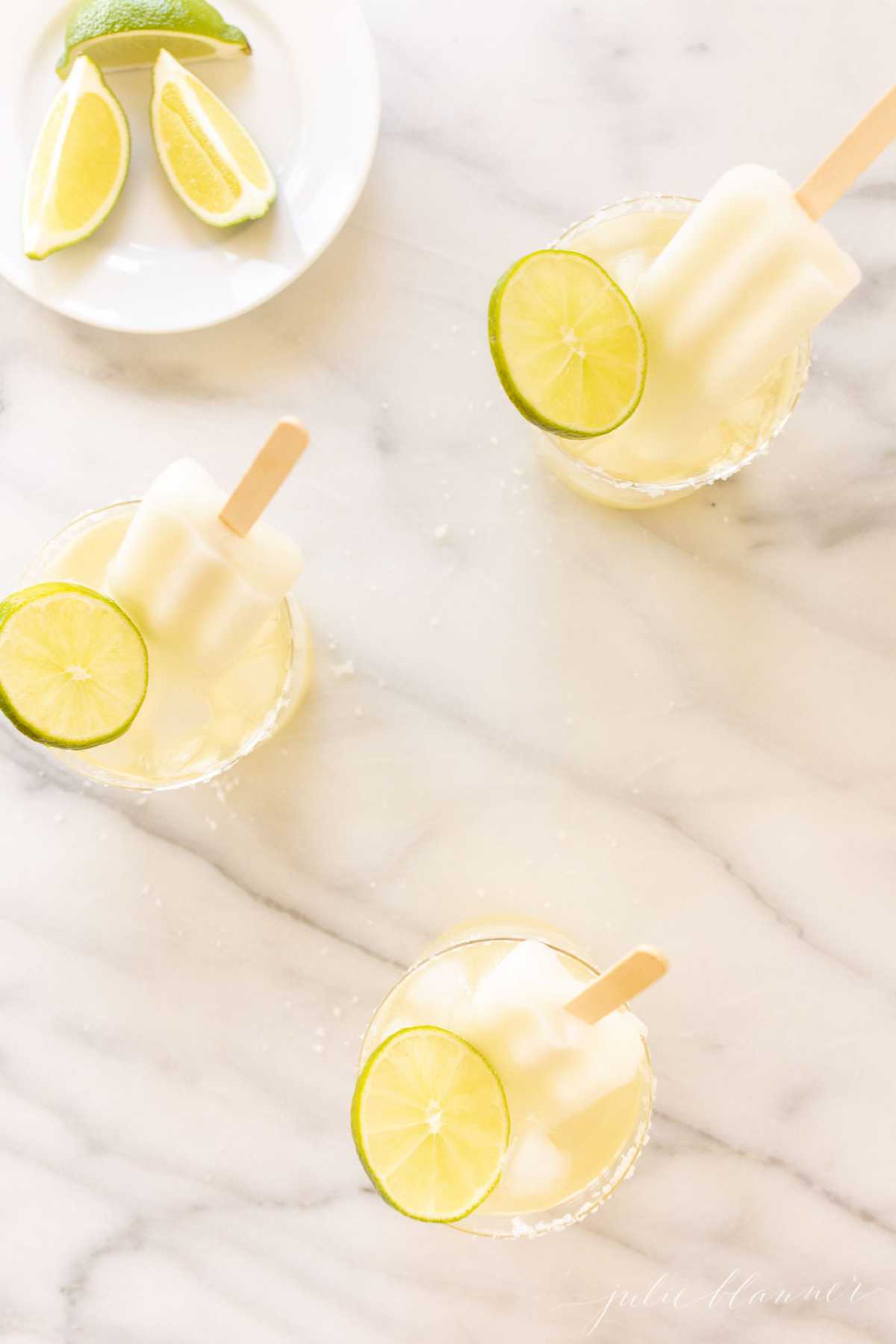 margaritas with lime popsicles