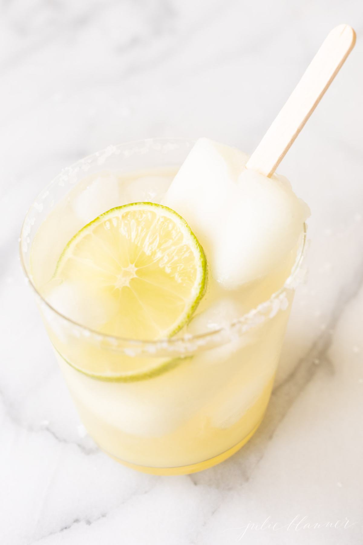 fresh margarita with a lime popsicle