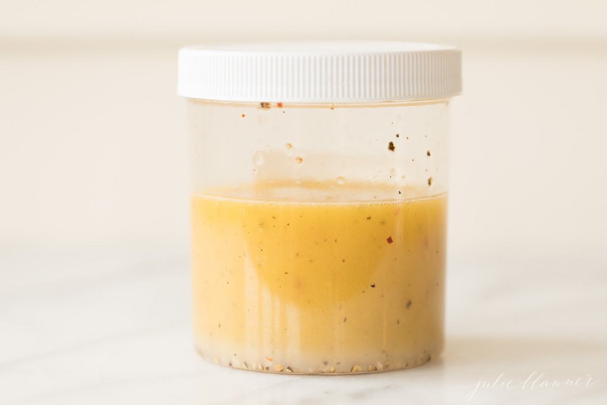 pasta salad dressing in a jar