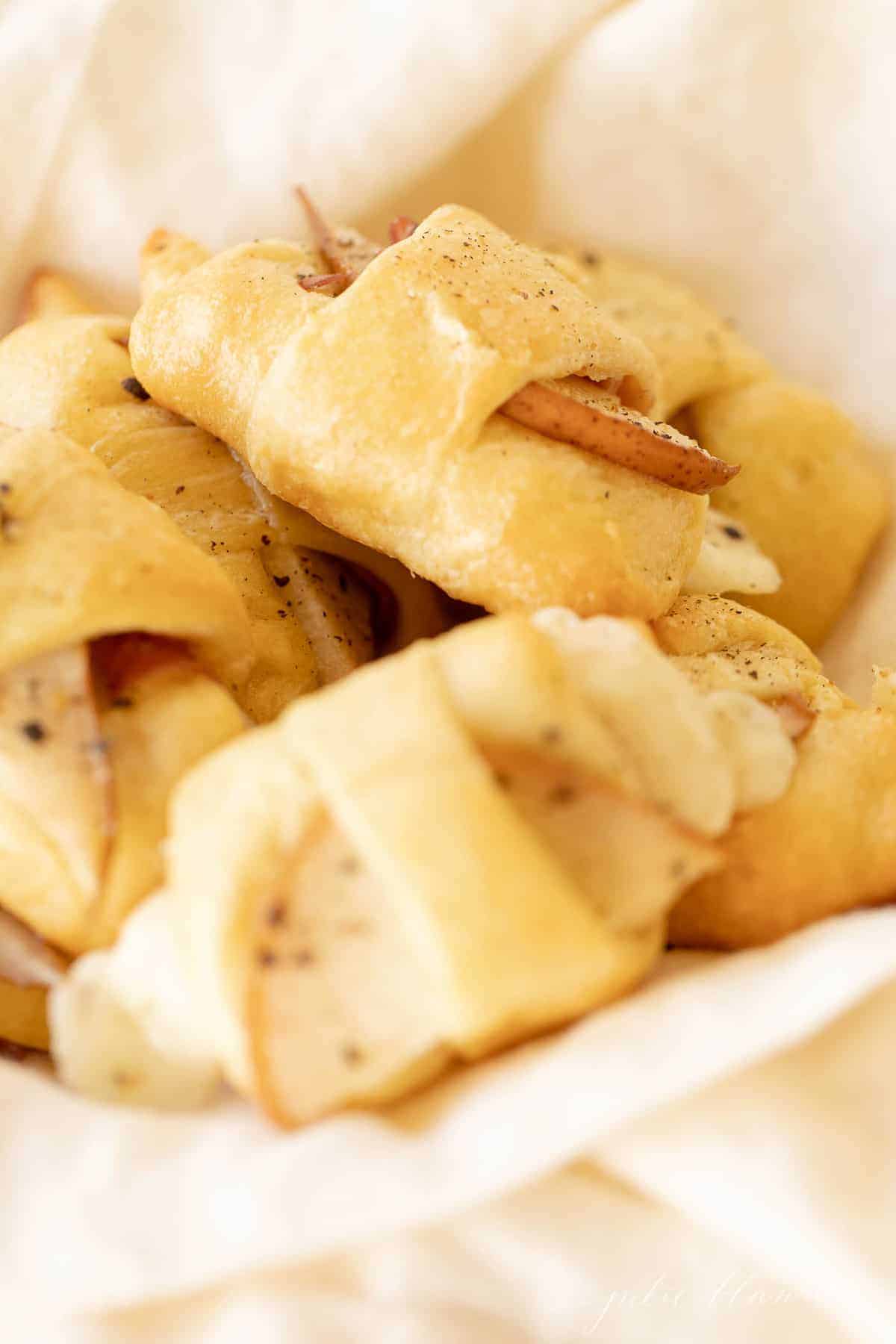 savory crescent roll appetizer stuffed with pear