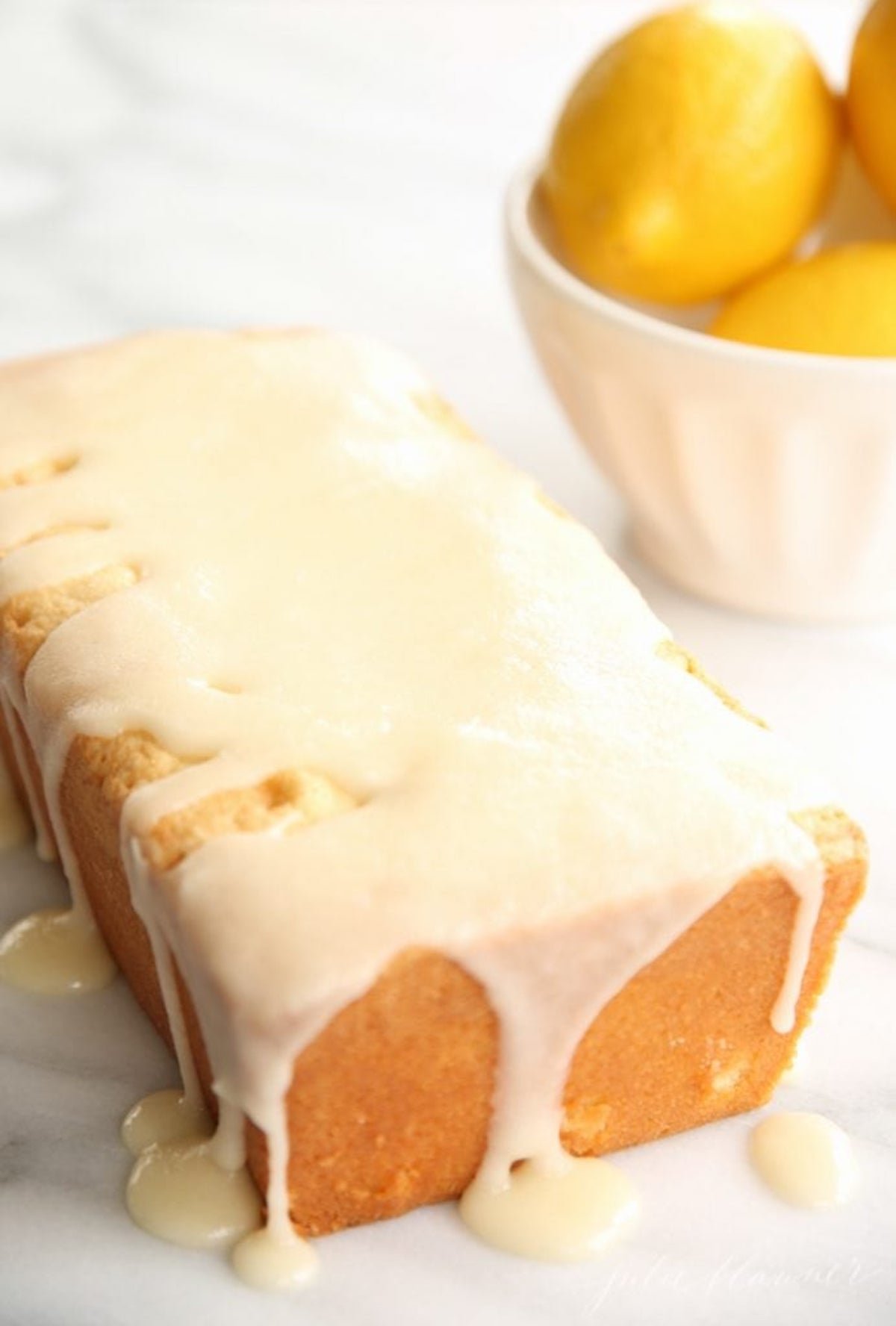 Easy lemon pound cake recipe with icing.