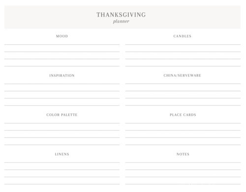 thanksgiving table decor outline