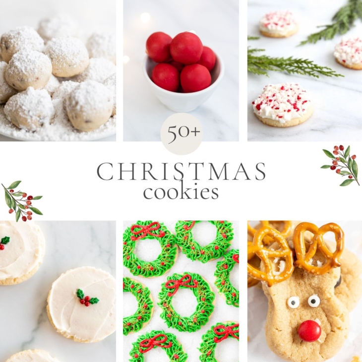 A graphic image with a variety of christmas cookie photos, headline reads 