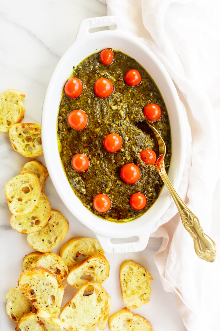 Cream Cheese Pesto Dip Julie Blanner