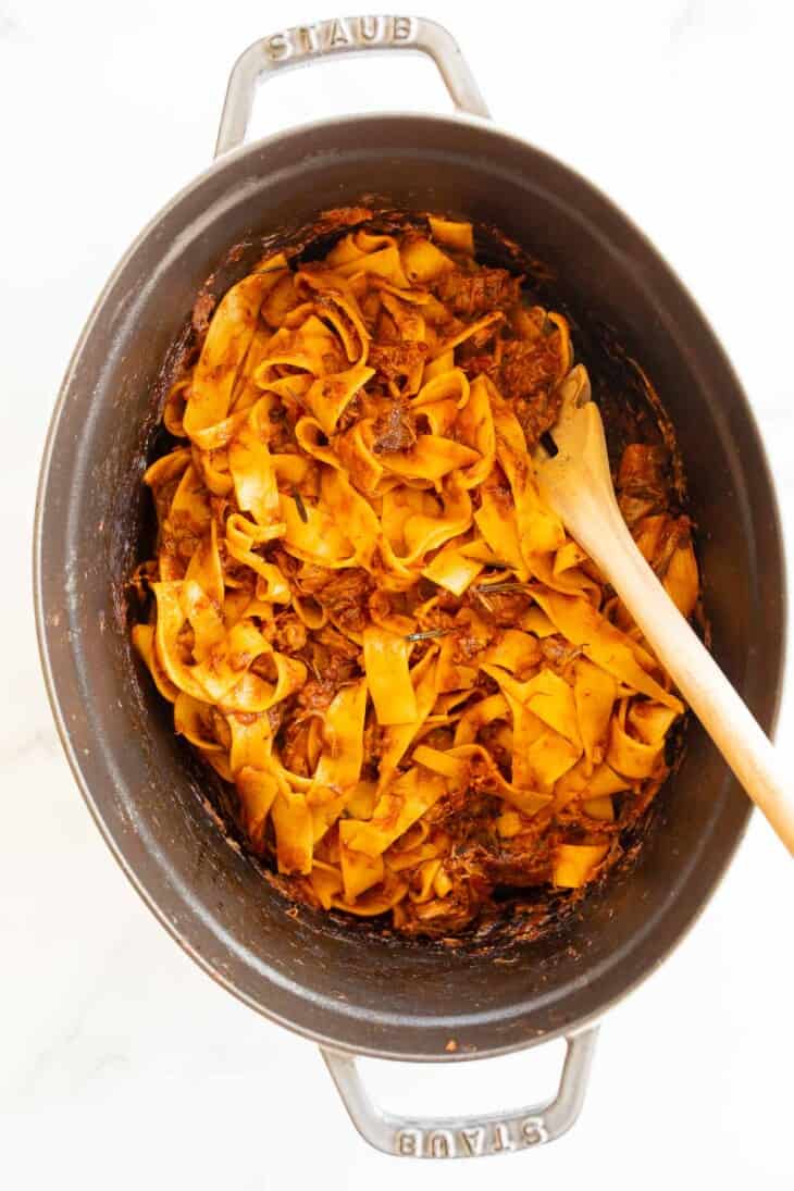 Braised Beef Ragu Recipe with Pappardelle | Julie Blanner
