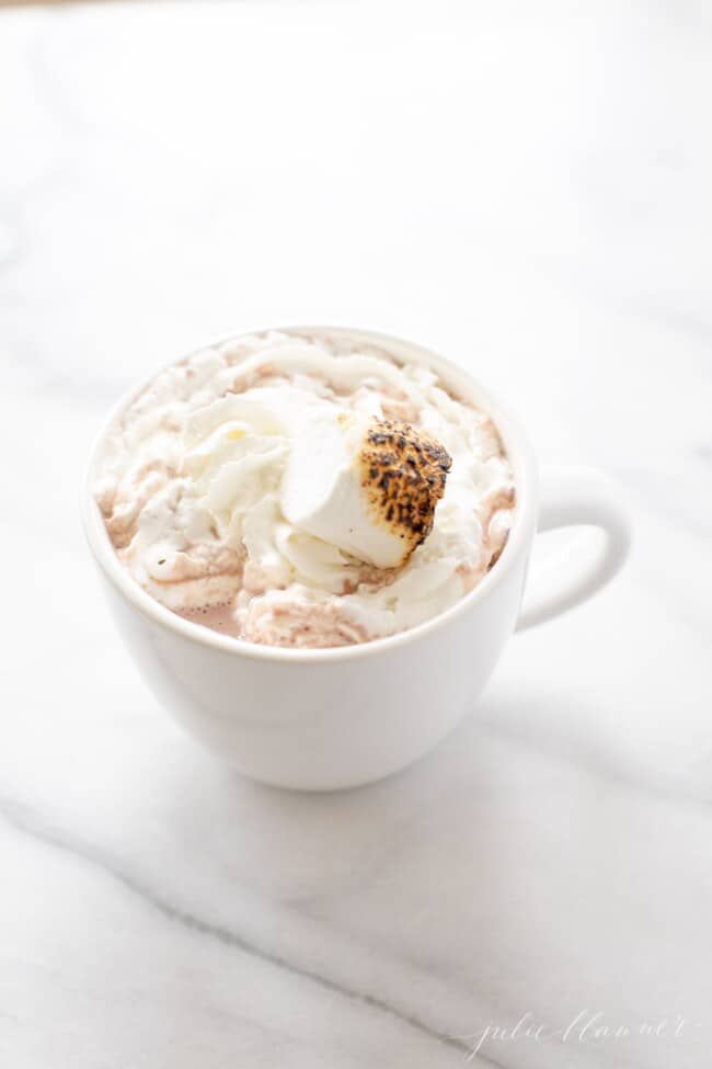 Spiked Hot Chocolate with Peppermint Schnapps Julie Blanner