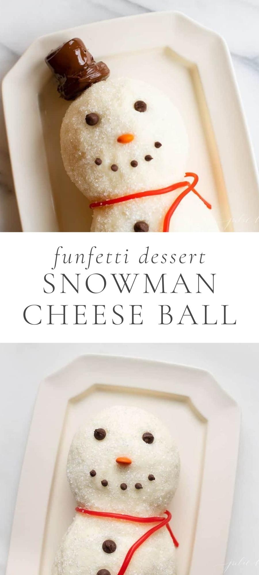 snowball cheeseball in white plate
