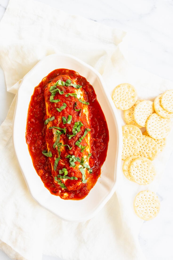 Baked Goat Cheese and Marinara Dip Julie Blanner