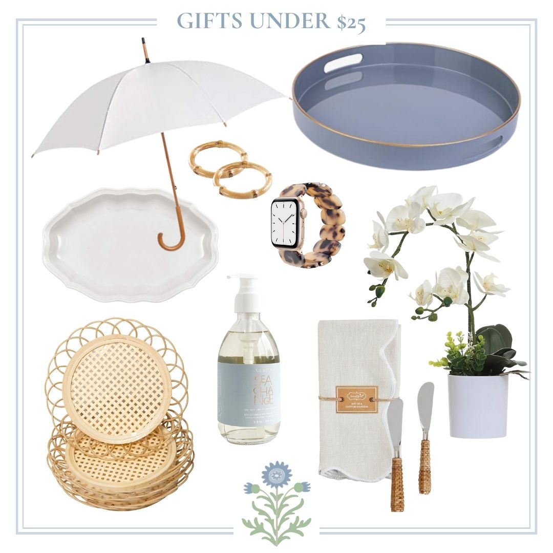 A graphic image with a variety of curated Amazon products for thoughtful hostess gifts.