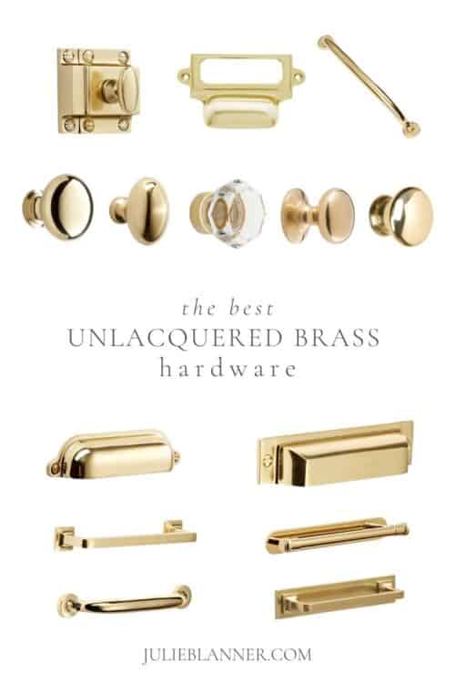 Unlacquered Brass Cabinet Hardware: Hinges, Pulls, Knobs and Latches