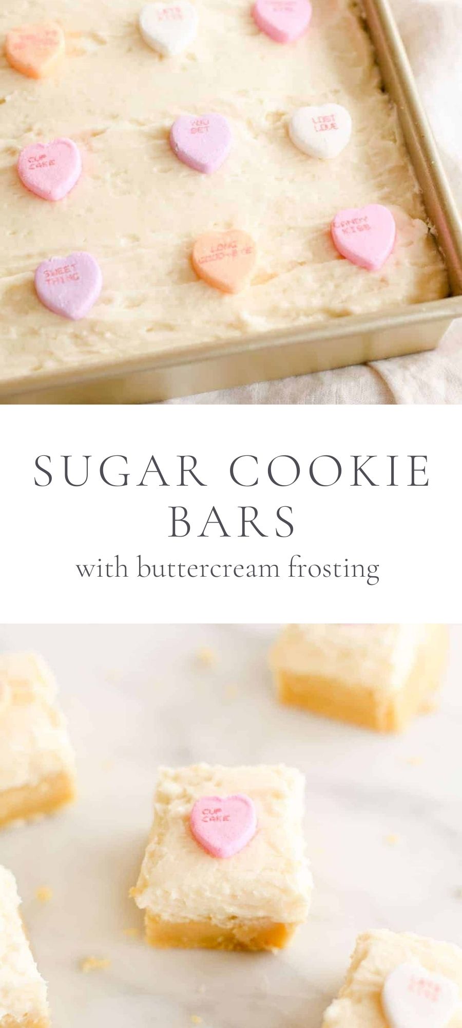 Sugar cookie bars in a pan and cut into bars