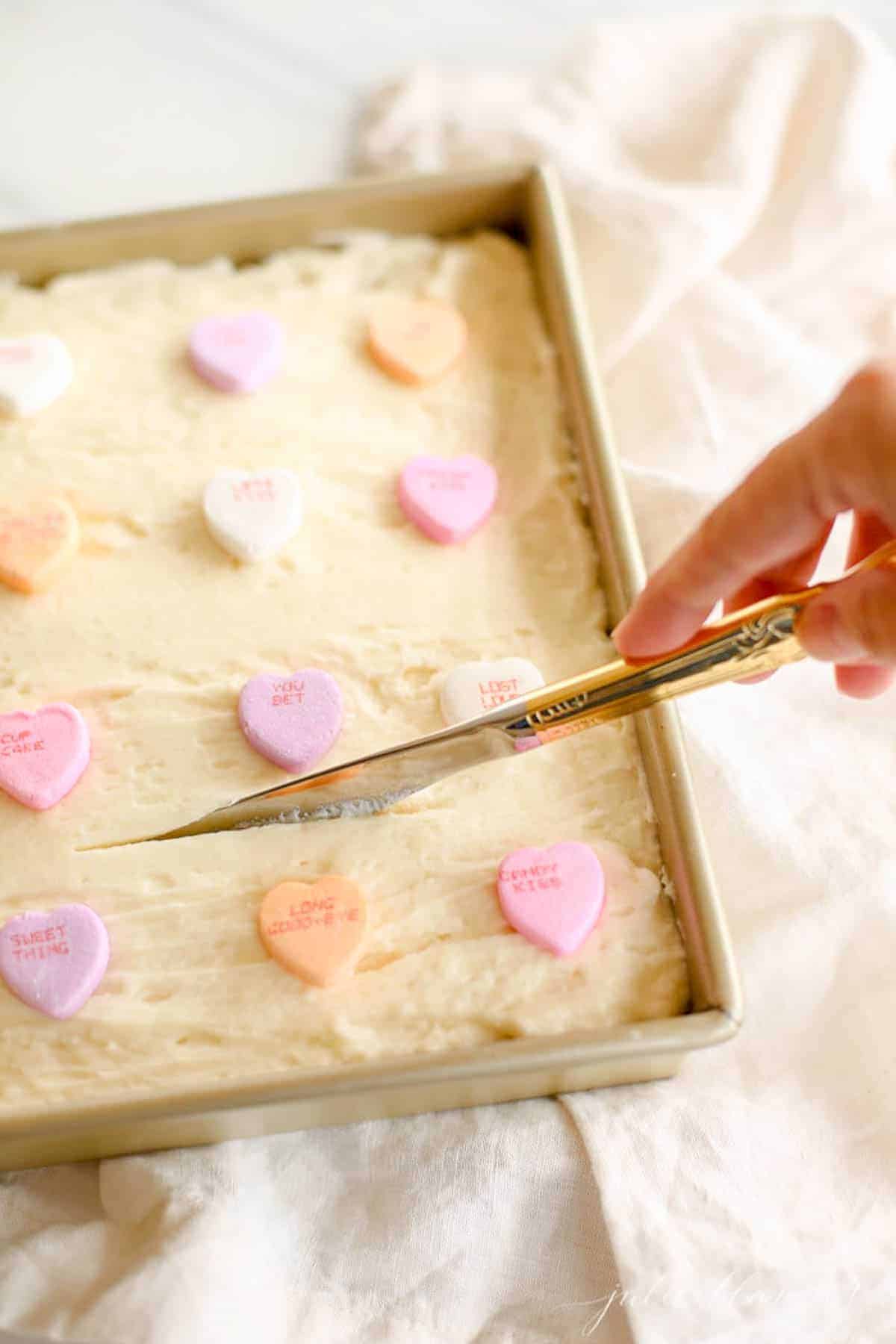 cutting into cookie bars