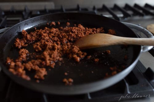 Easy Sweet and Spicy Chorizo Taco Recipe | Julie Blanner