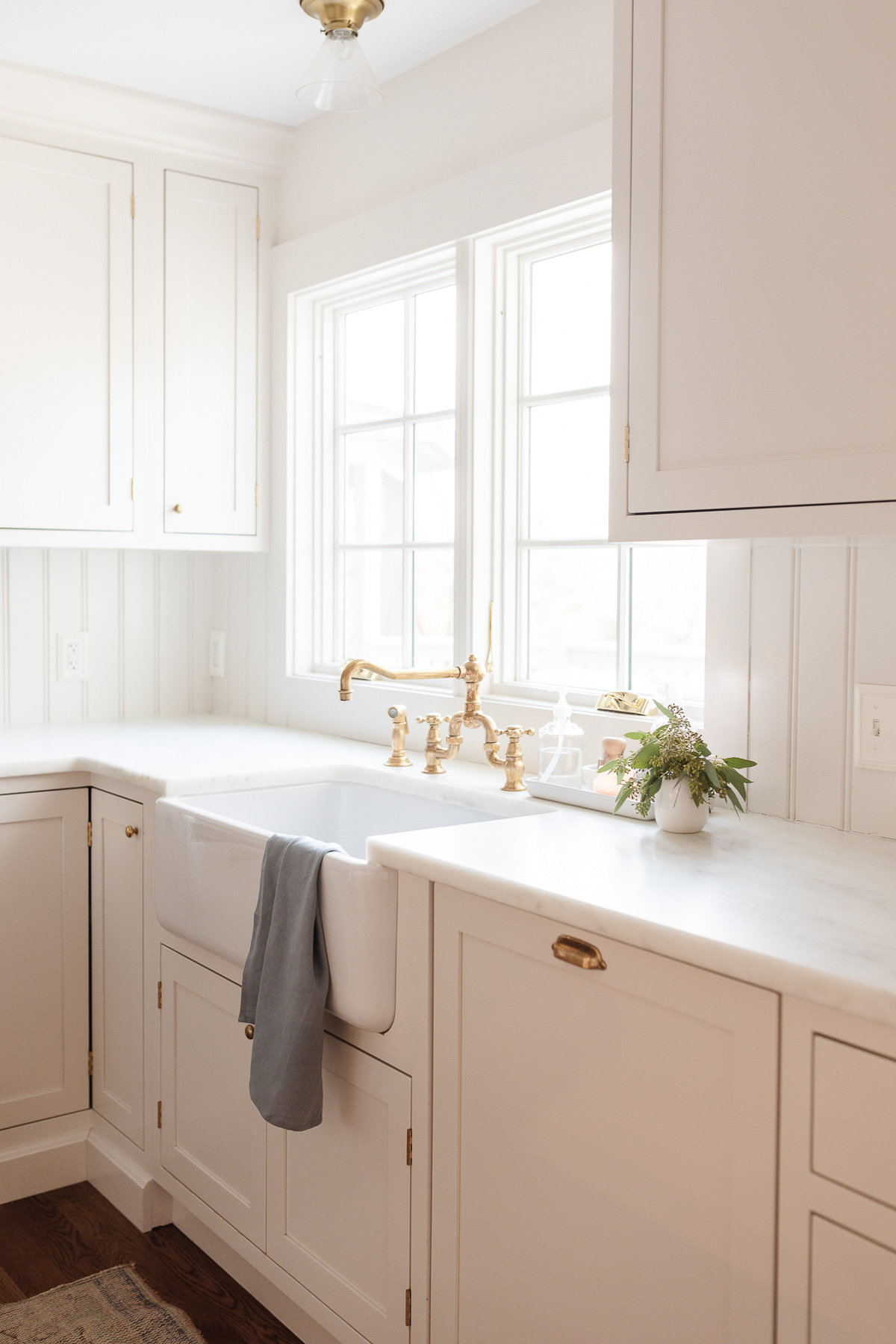 kitchen with warm white paint color
