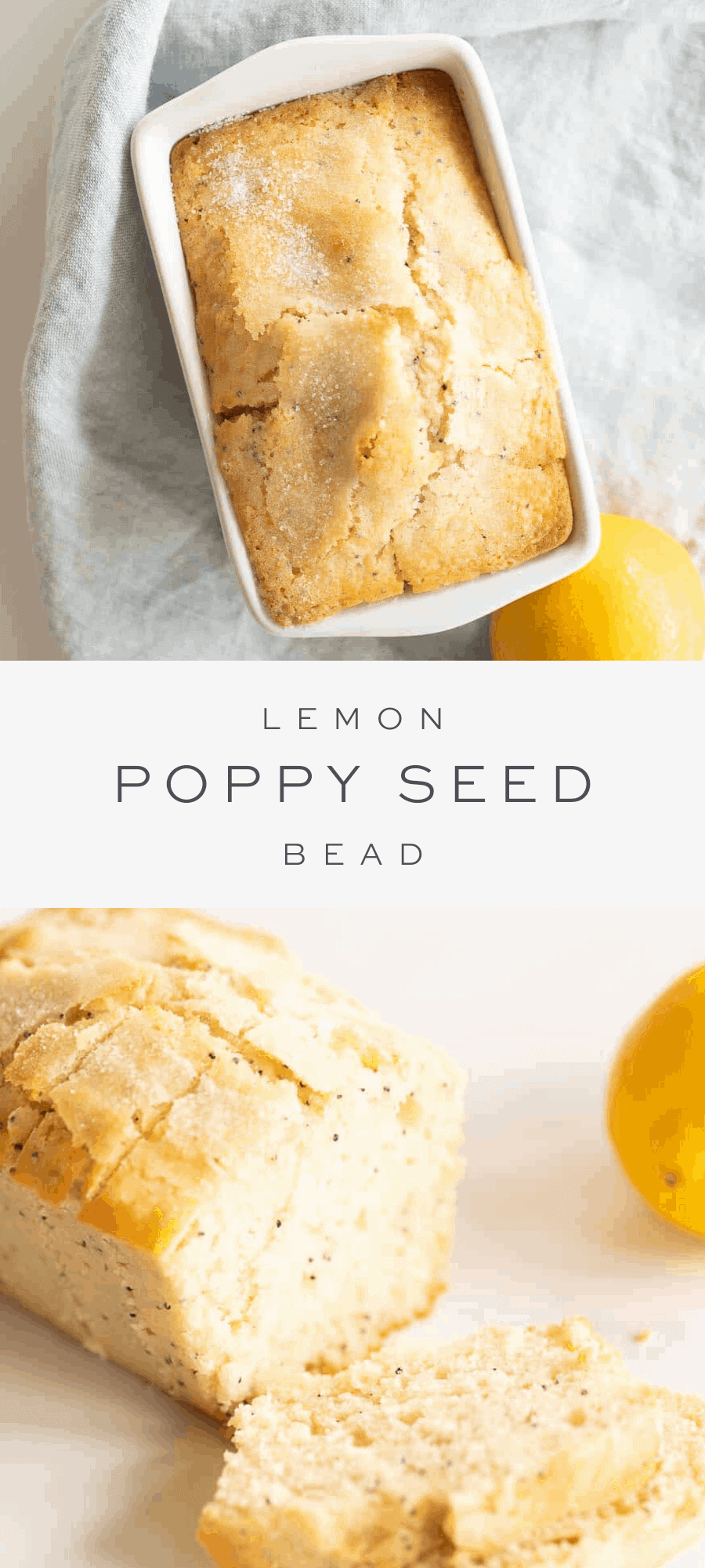 bread in white loaf pan text overlay and sliced bread