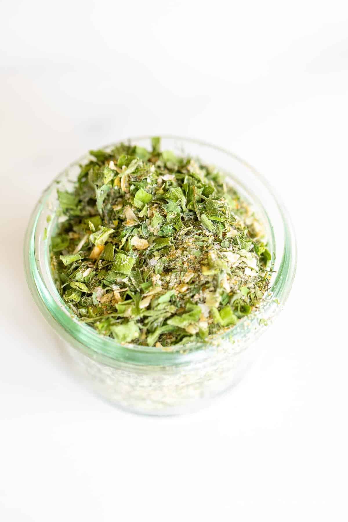 ranch herbs and spices in a jar