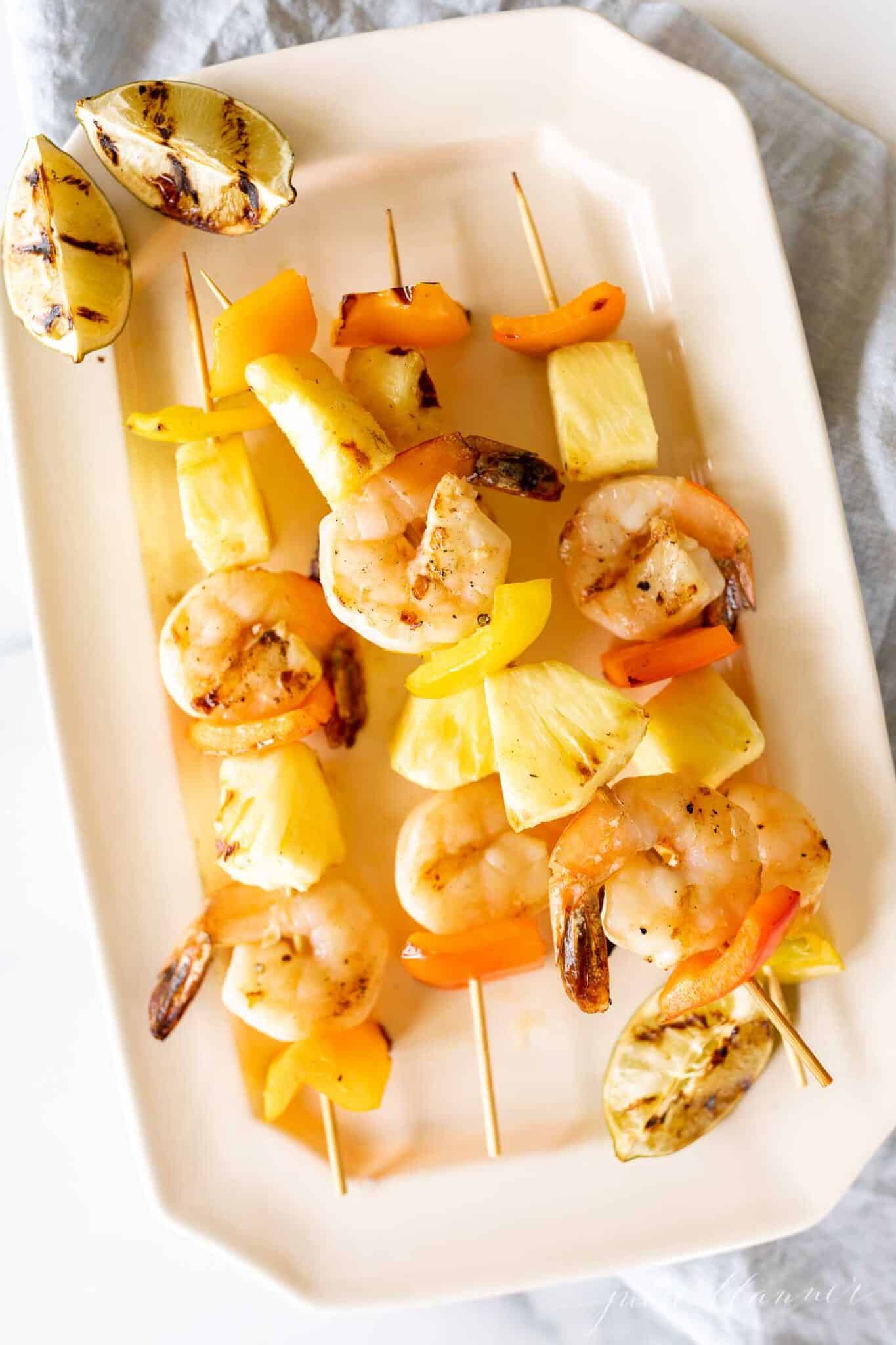 Pineapple Shrimp Skewers on the Grill | Julie Blanner
