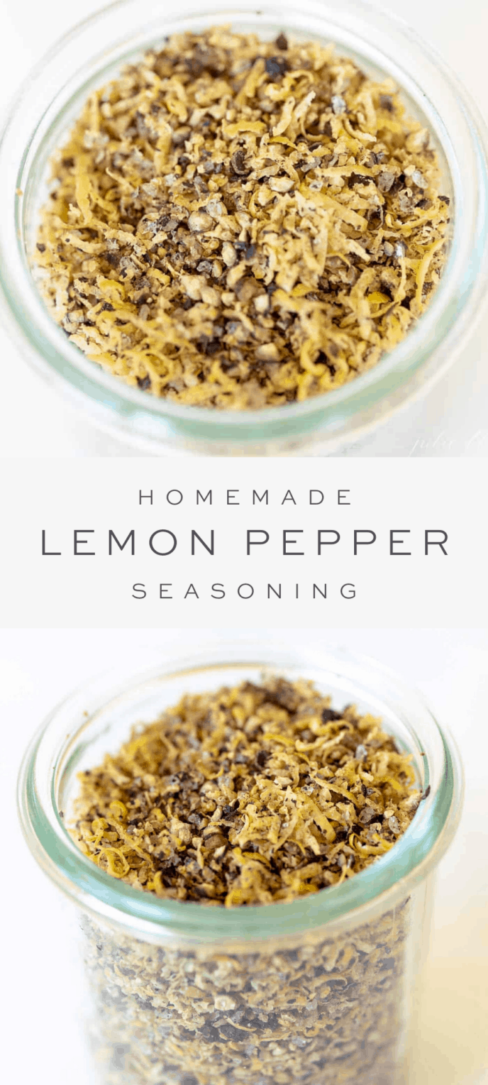 lemon pepper seasoning, overlay text, close up of lemon pepper seasoning