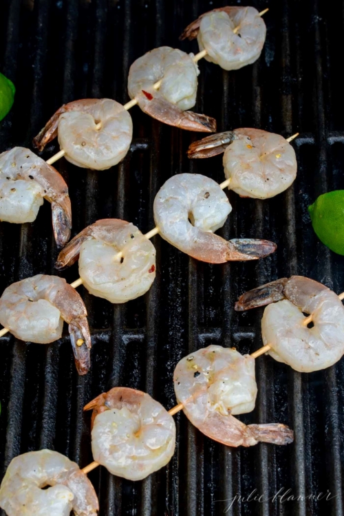 EASY Tequila Lime Shrimp Skewers | Julie Blanner