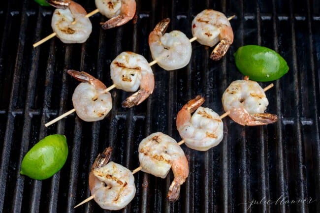 Zesty Tequila Lime Shrimp Skewers | Julie Blanner