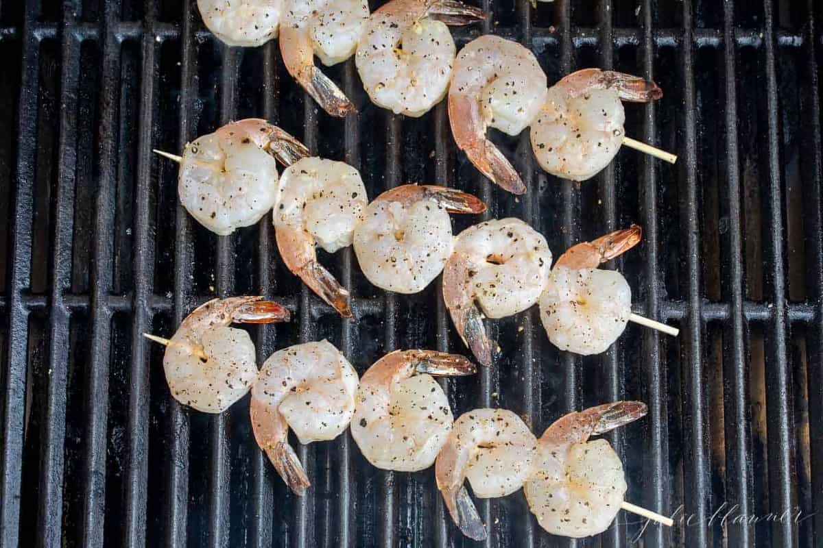 Easy Lemon Garlic Shrimp Kabobs For The Grill And Beyond | Julie Blanner