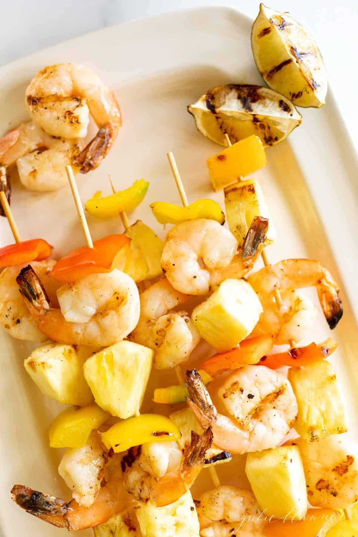 Pineapple Shrimp Skewers On The Grill Julie Blanner 