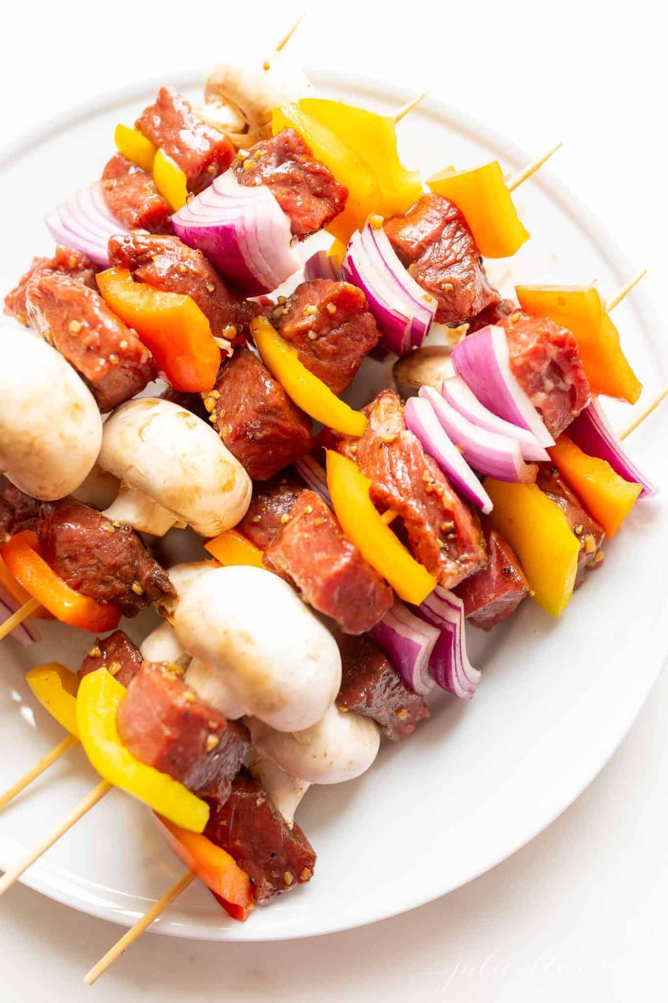 How To Make The Easiest Steak Kabobs On The Grill Julie Blanner